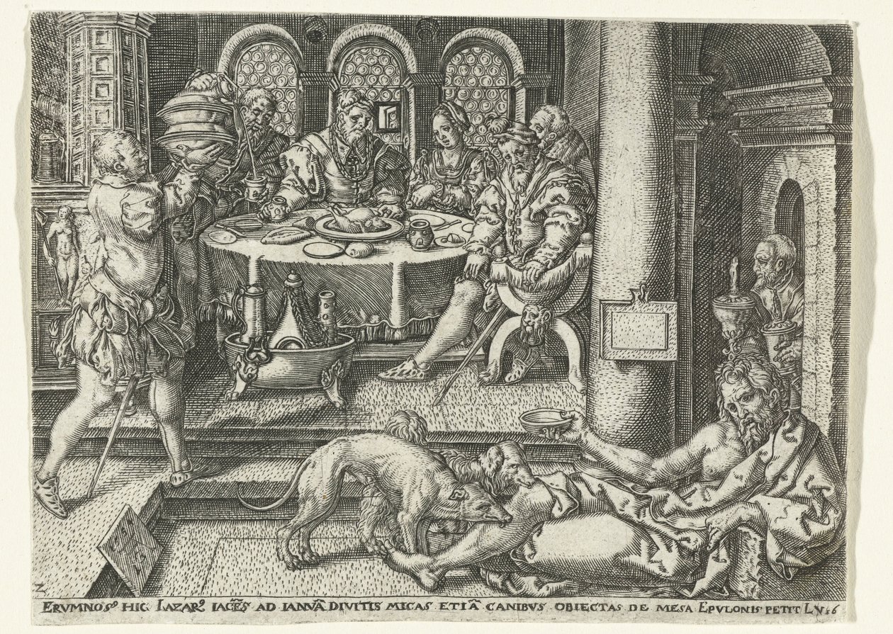 Lazarus Begging at the Door of the Rich Man (series: Parable of Lazarus and the Rich Man) by Anonymous