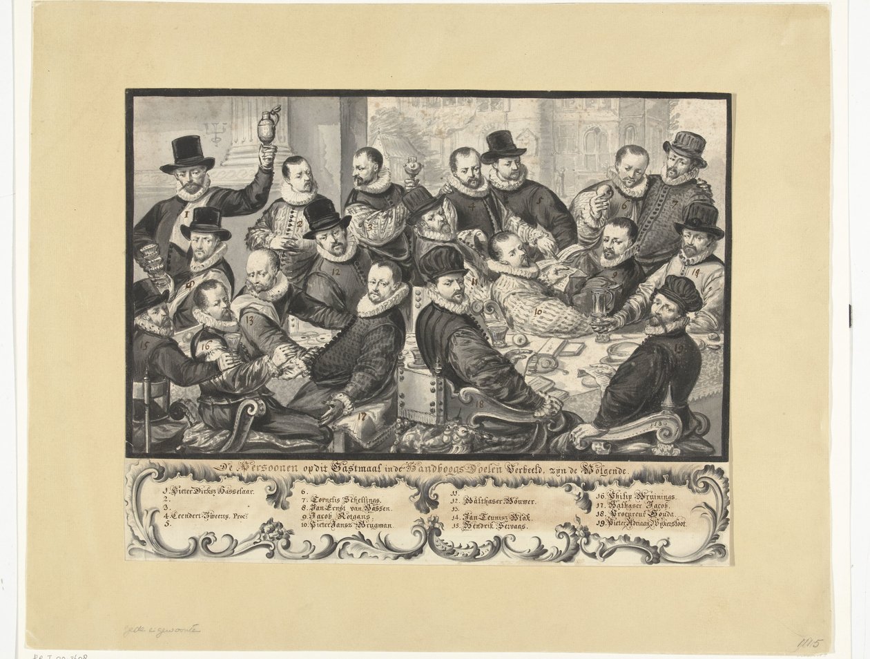 Meal of Officers of the Handbow Guild in Amsterdam, 1586 by Anonymous