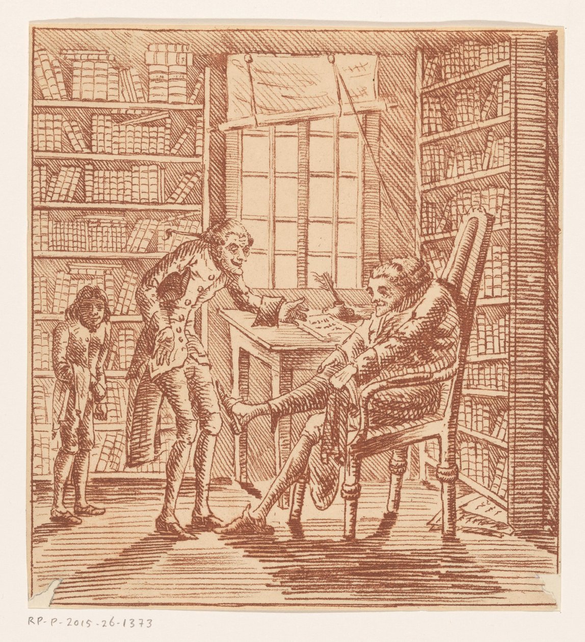 Man with Two Servants in a Study by Anonymous
