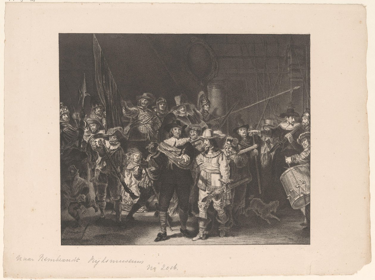 Officers and Other Militiamen of District II in Amsterdam Led by Captain Frans Banninck Cocq and Lieutenant Willem van Ruytenburch, Known as the 