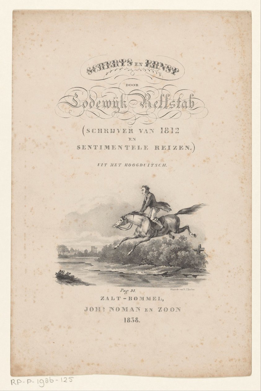 Horse Jumping Over River by Anonymous