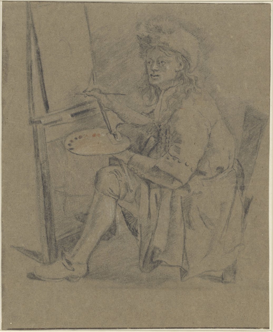 Portrait of Thomas Wijck, at His Easel by Anonymous