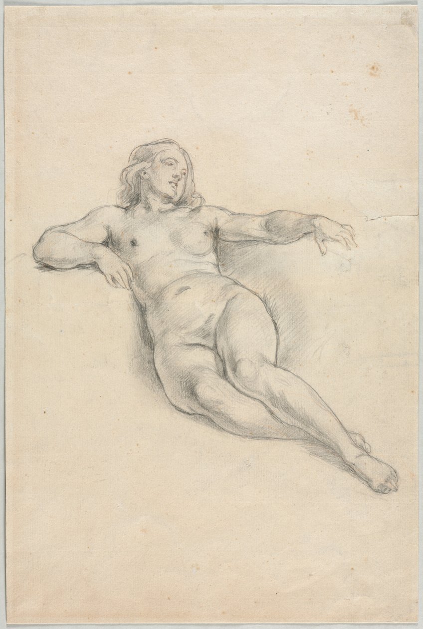 Reclining Female Nude (recto) by Anonymous