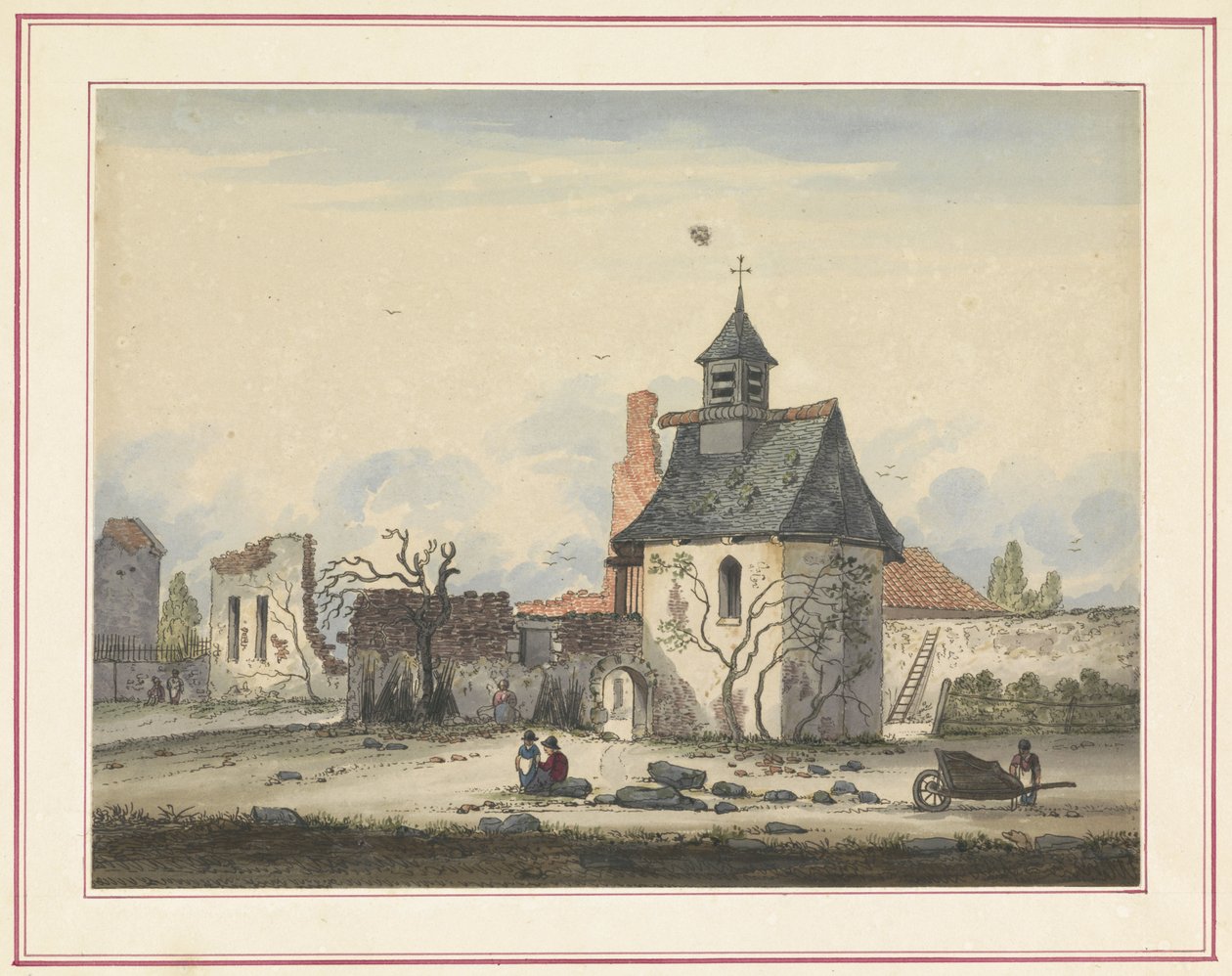Ruins of Hougoumont (Seven Plates of Waterloo and Surroundings) by Anonymous