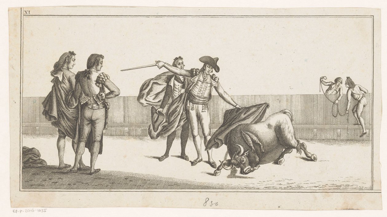 Bull Stabbed by a Matador (Collection of the Main Maneuvers in Bullfighting) by Anonymous