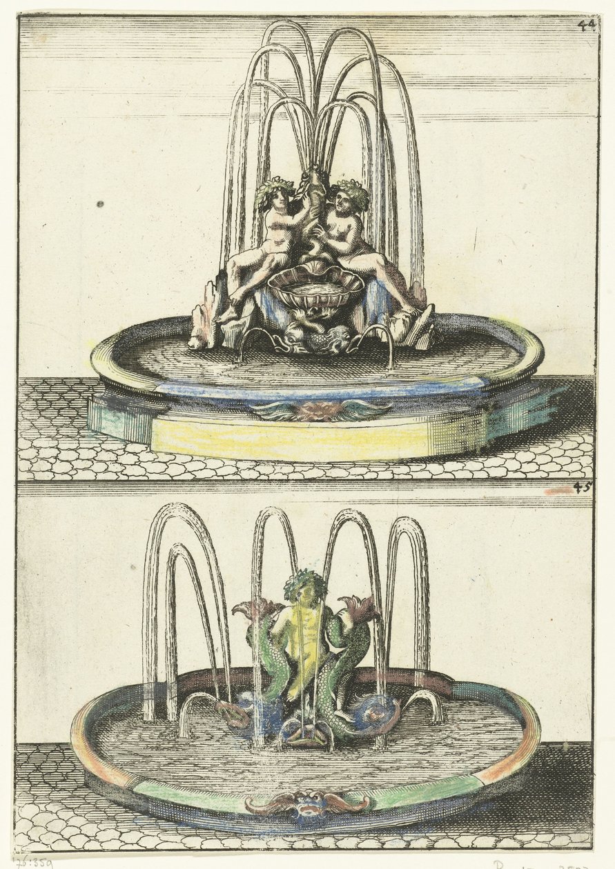 Two Fountains One Above the Other (series title) by Anonymous