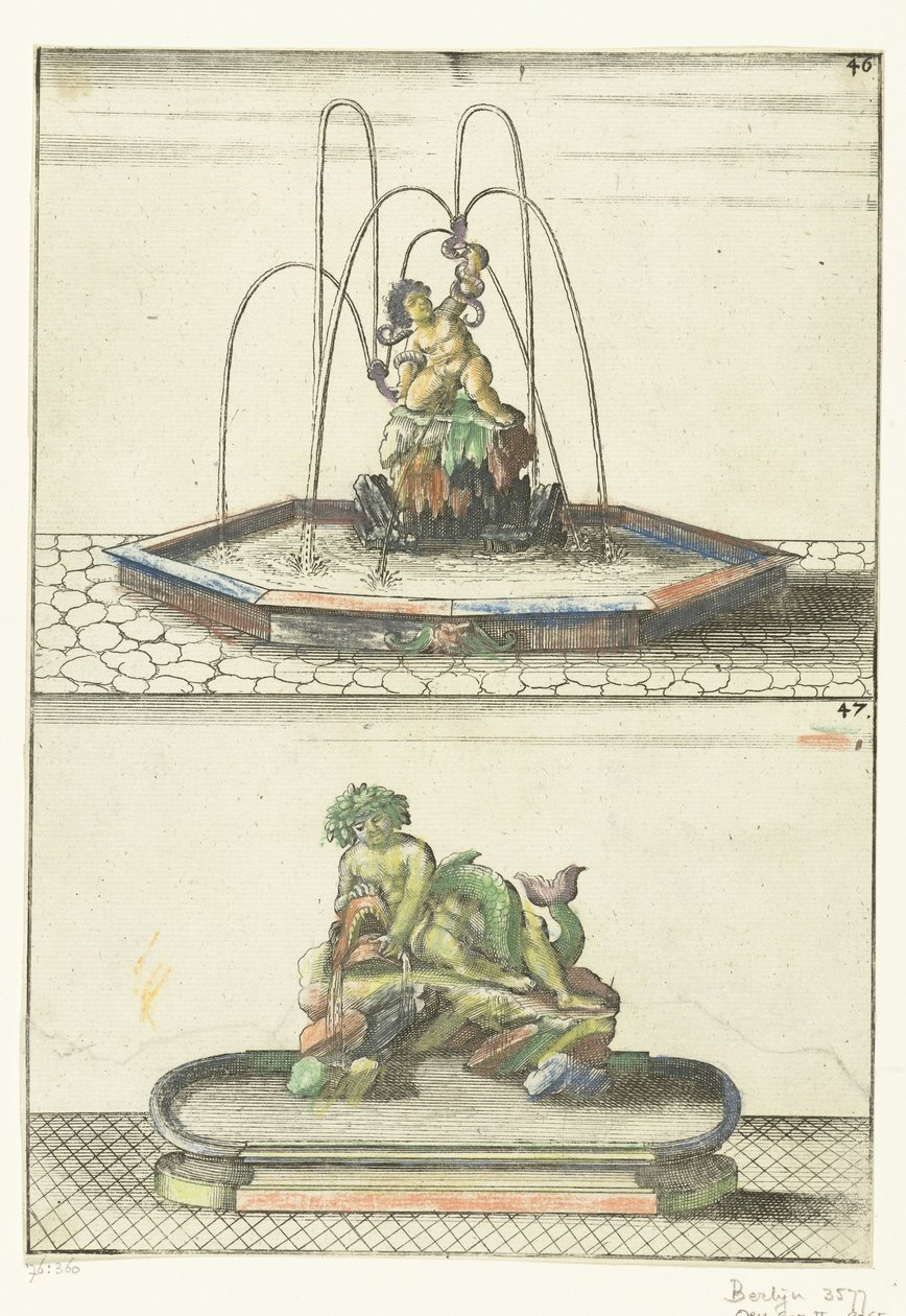 Two Fountains One Above the Other (Architectura Curiosa Nova) by Anonymous