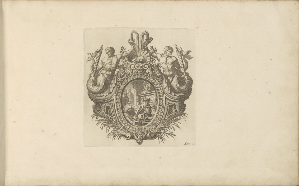 Vignette with Two Mermaids by Anonymous