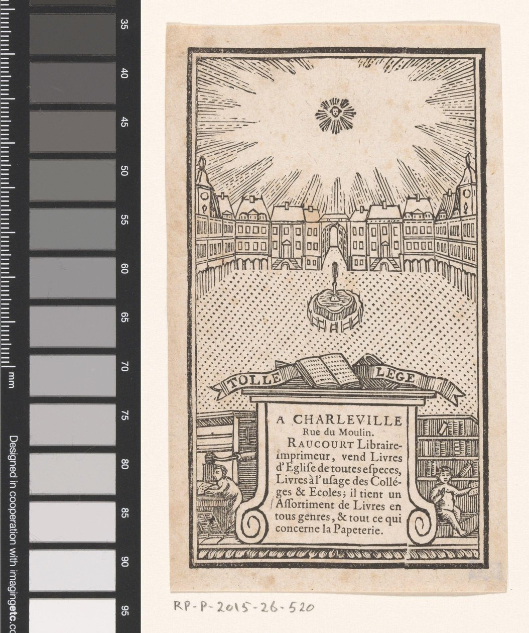 Visiting Card of Jean-Baptiste-François Raucourt, Bookseller and Printer in Charleville by Anonymous