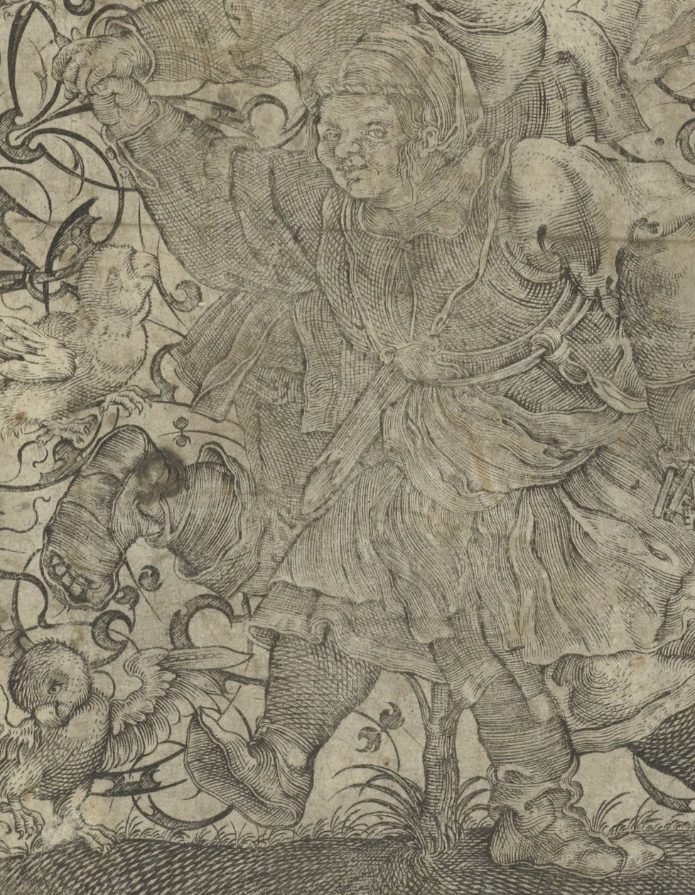 Flat Decoration with a Dancing Peasant Couple by Anonymous