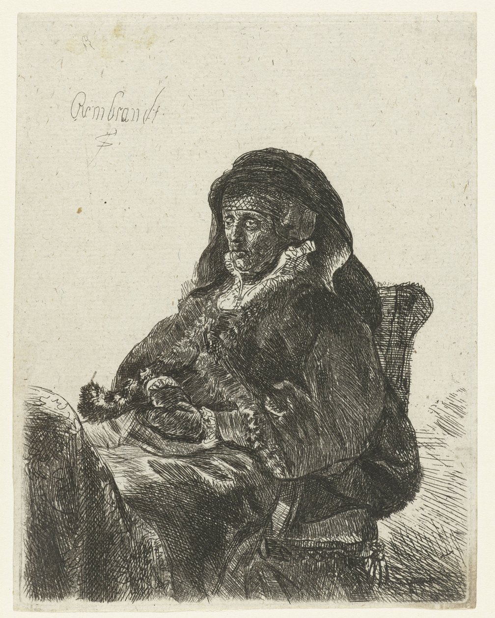 Widow with Black Gloves by Anonymous