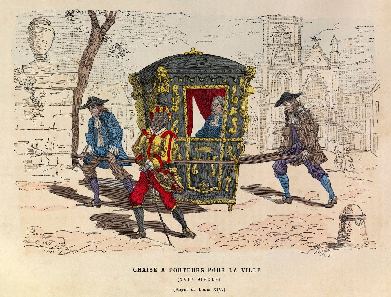 Sedan chair for use in town, reign of King Louis XIV of France 17th Century - private collection by Anonymous Anonymous