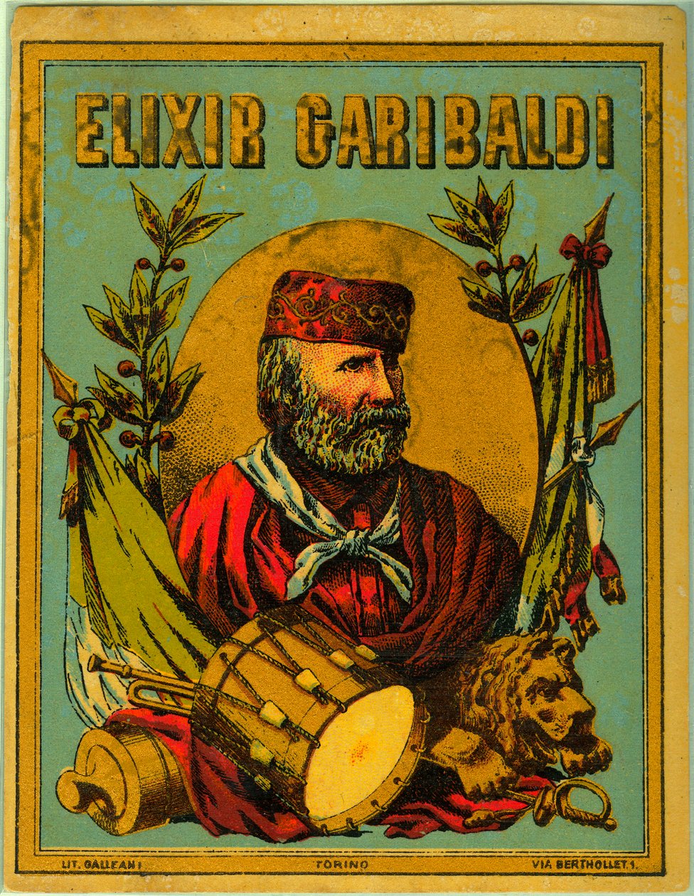 Advertisement for Elixir Garibaldi, with portrait of the Italian patriot by Anonymous Anonymous