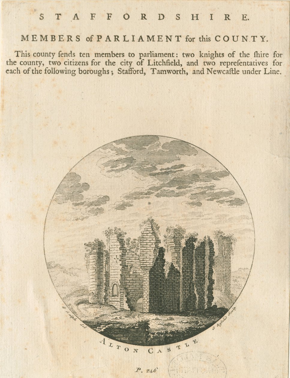 Alton Castle: Engraving, nd [?late 18th cent] by Anonymous Anonymous