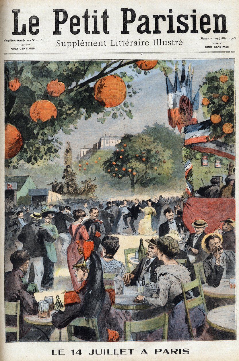 Ball of July 14th in Paris. One of the newspaper 