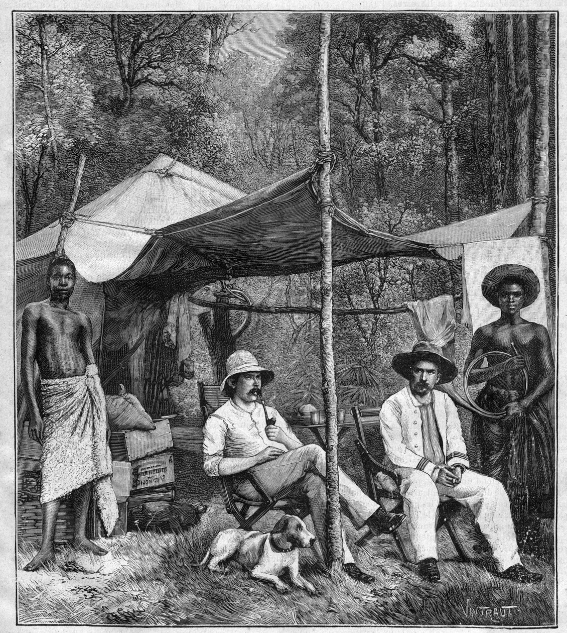 Camp of the mission led by Captain Binger in Afforenou (Ivory Coast) by Anonymous Anonymous