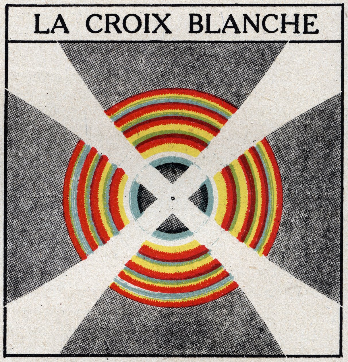 Double refraction: the white cross. Anonymous illustration of 1925. Private collection. by Anonymous Anonymous