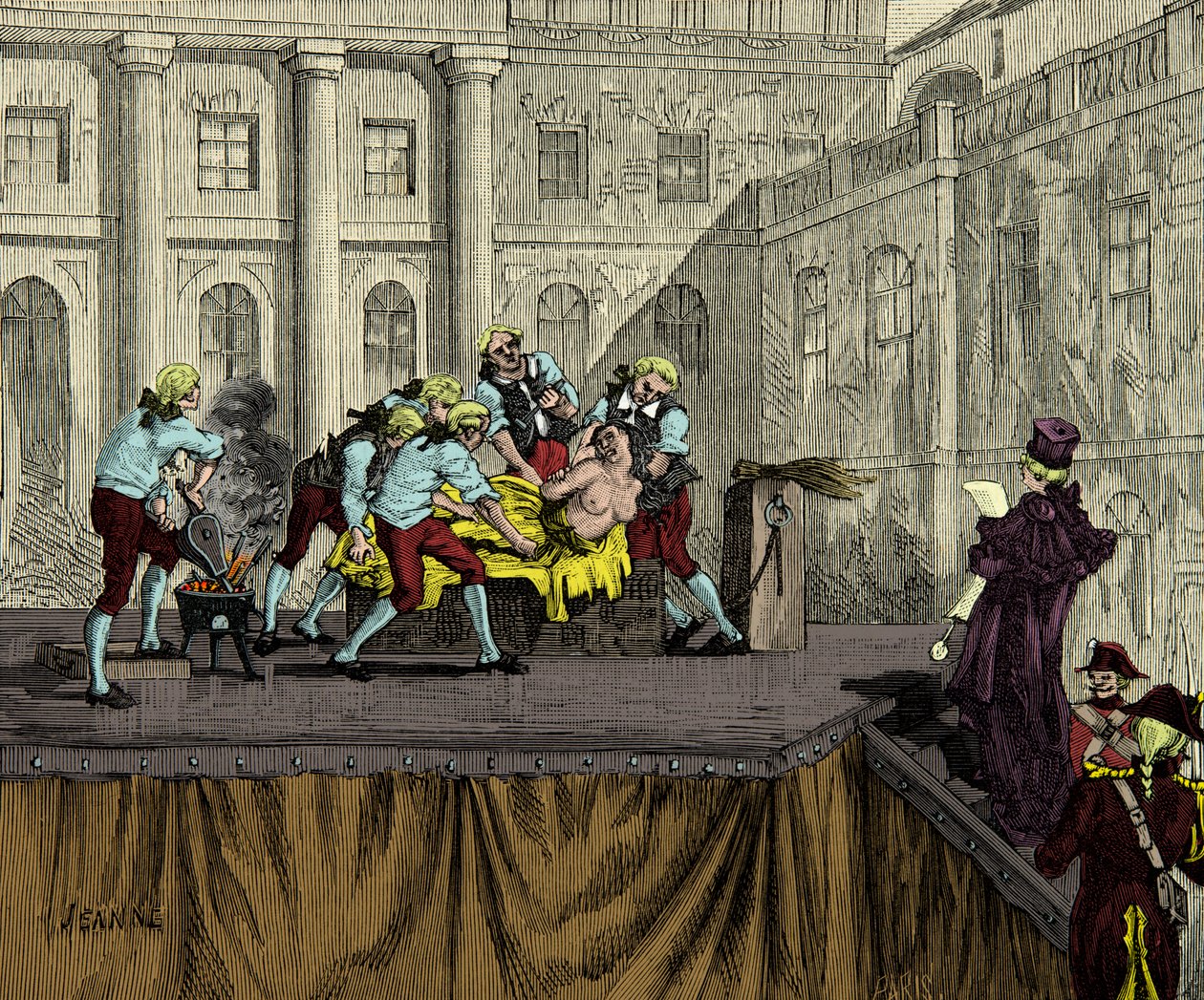 Executioner Samson marks Jeanne de Valois Saint Remy following her conviction in the Queen