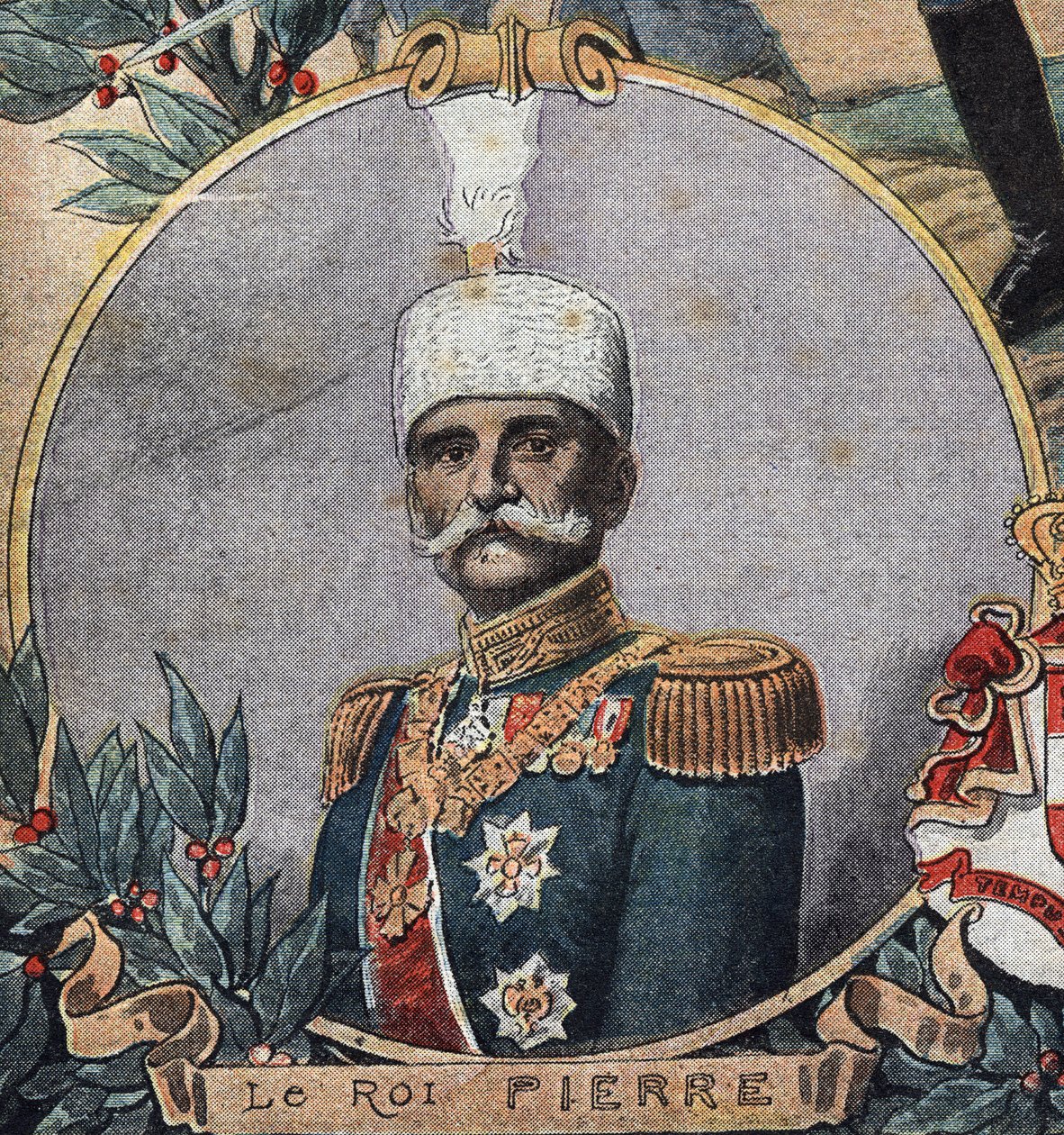 First World War 1914-1918: Portrait of Peter I of Serbia by Anonymous Anonymous