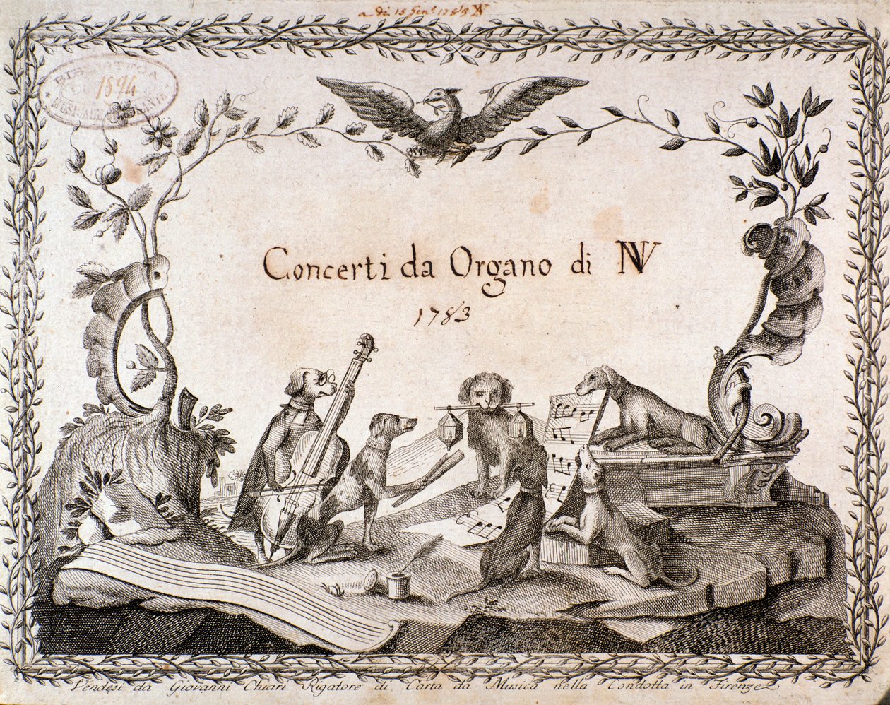 Frontispiece of a Musical Score with Representation of Animals Playing Musical Instruments (1783) by Anonymous Anonymous