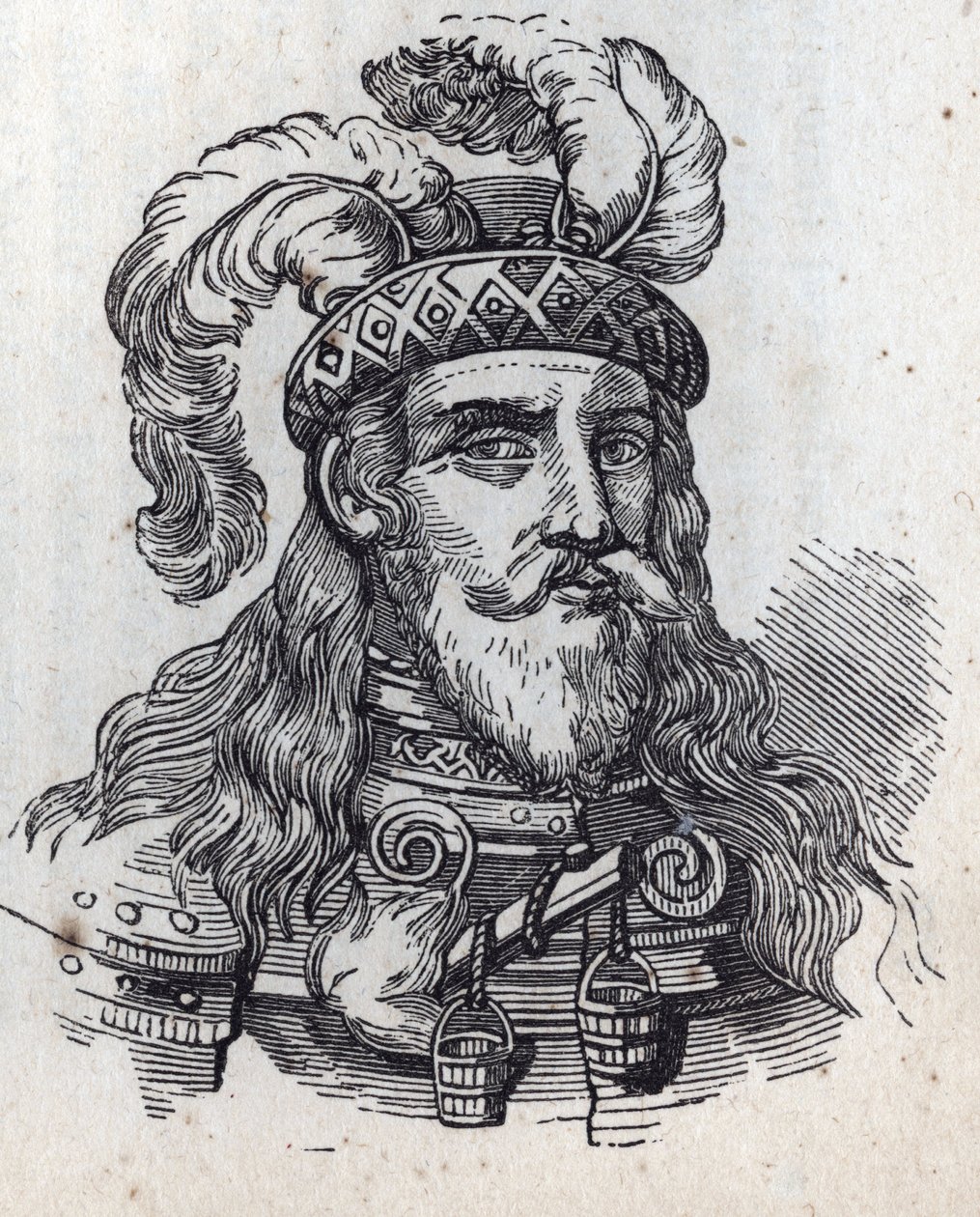 Portrait of Galeazzo II Visconti - engraving by Anonymous Anonymous