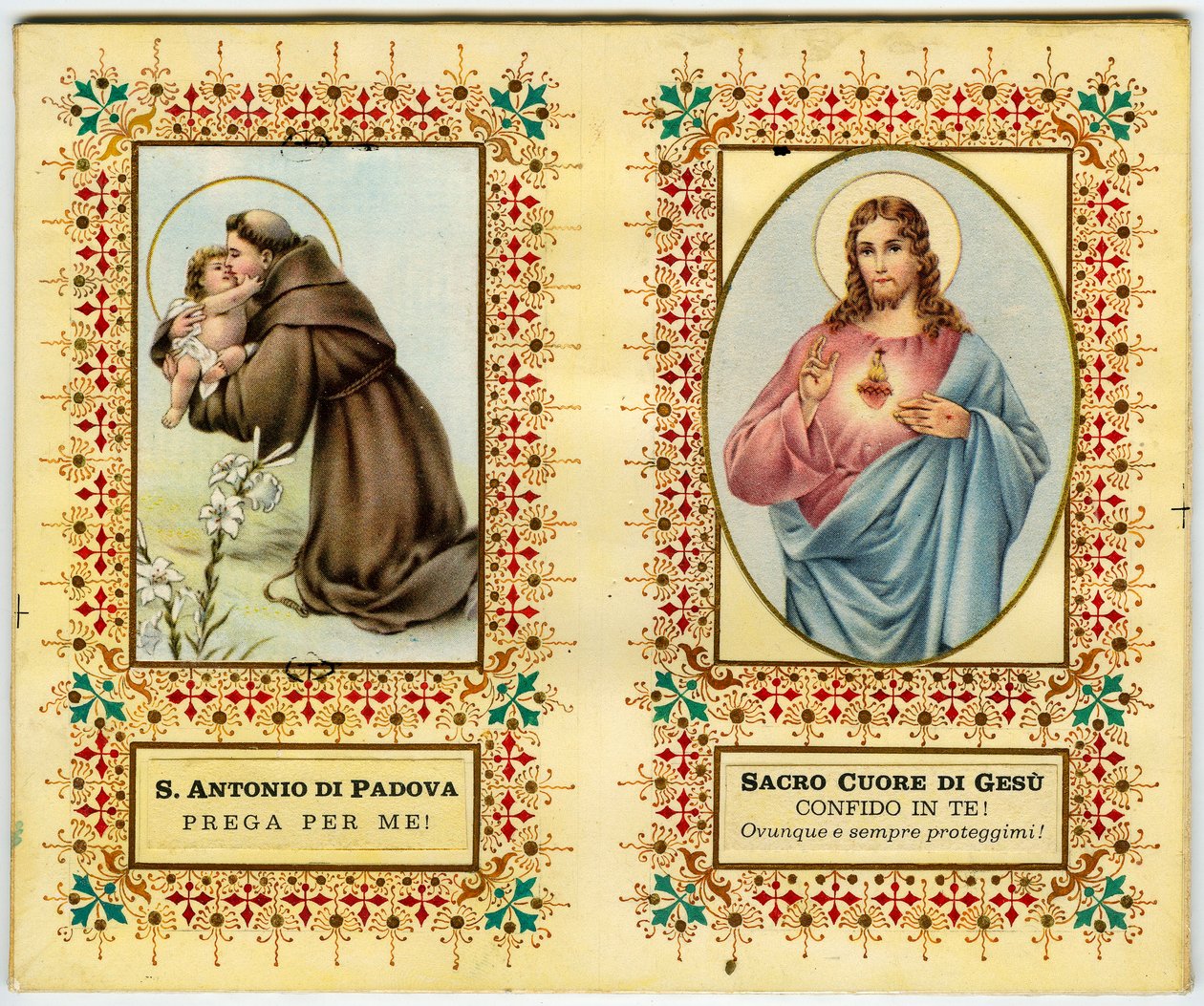Holy image: St. Anthony of Padua and Jesus with Sacred Heart by Anonymous Anonymous