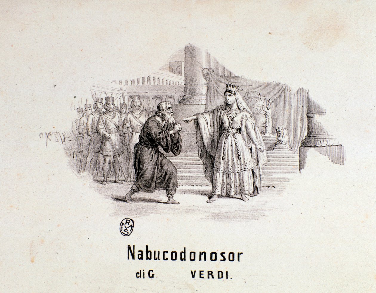 Illustrated Frontispiece of Musical Score of Nabucco by Anonymous Anonymous