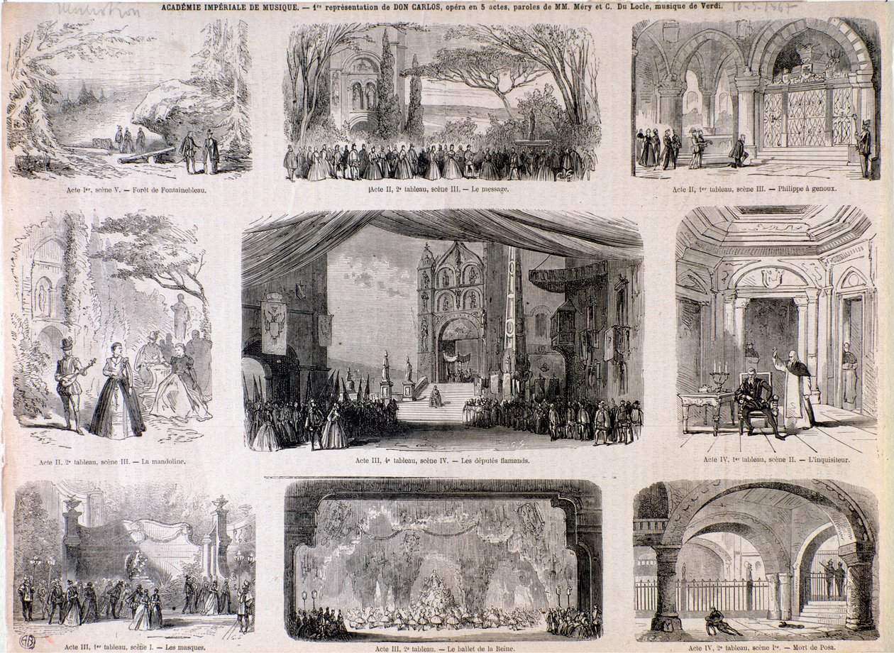 Illustrations for Don Carlo, opera by Giuseppe Verdi by Anonymous Anonymous