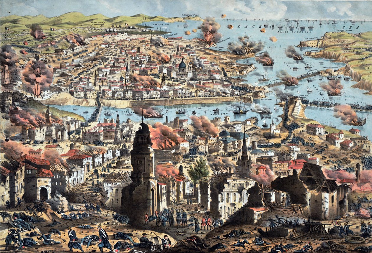 Interior of Sevastopol, Destruction of the Town by the Russians, Their Retreat by Anonymous Anonymous