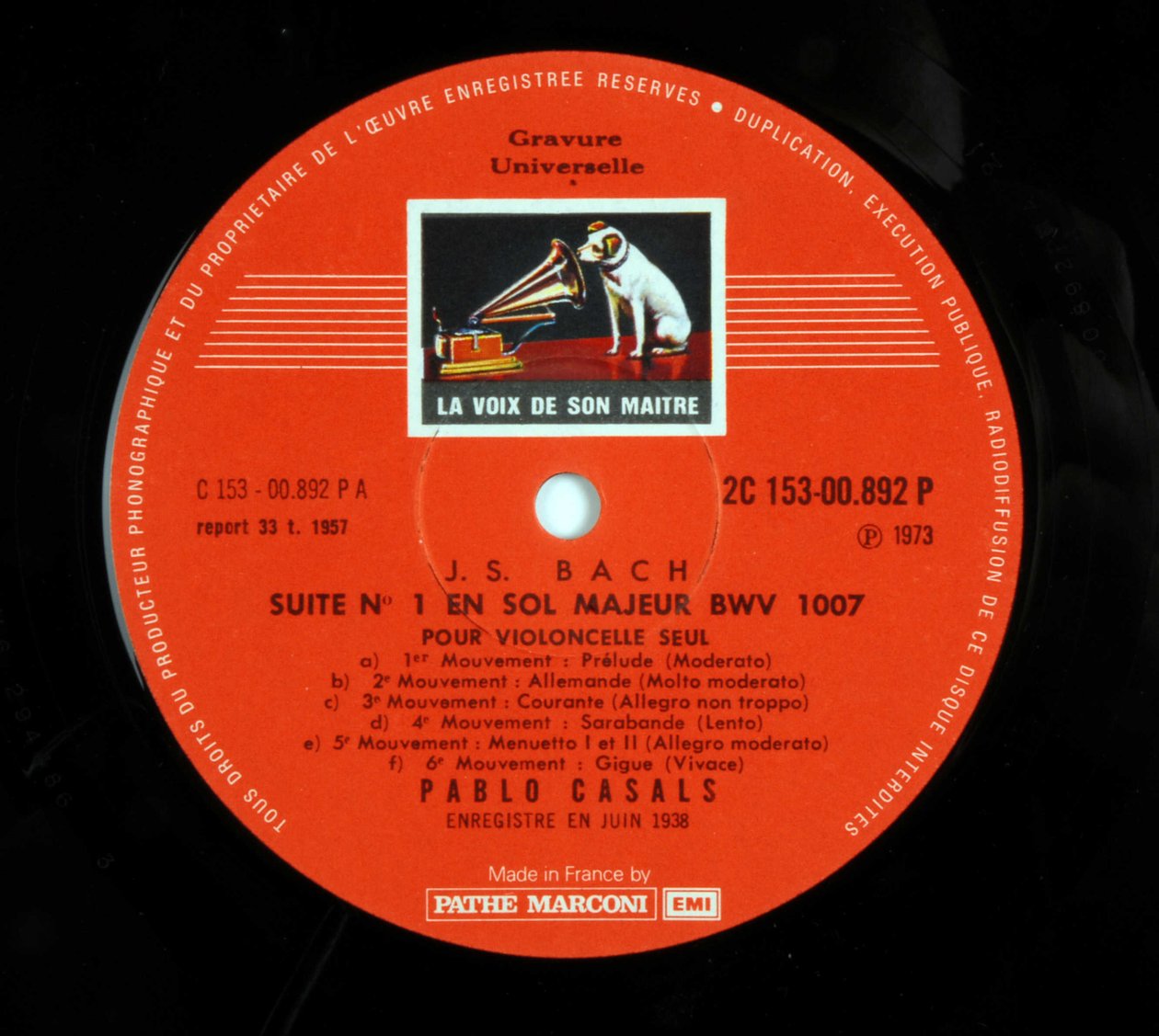 Label of the Record 33 Turn (Vinyl Record) of the Brand 
