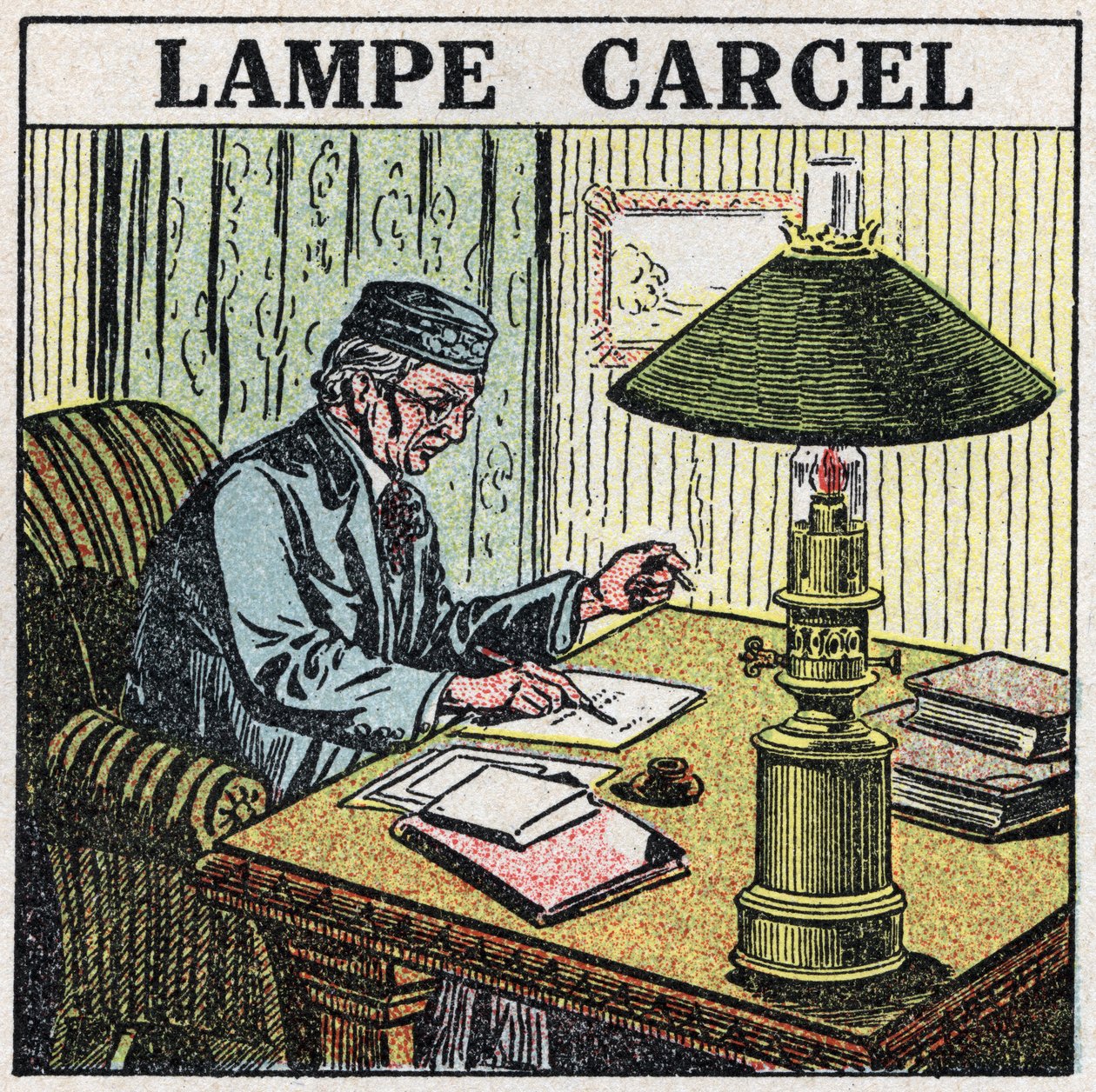 Light Sources: Carcel Lamp, Invented by Guillaume Carcel (1750-1812) and Using Vegetable Oil. Anonymous Illustration from 1925. Private Collection by Anonymous Anonymous