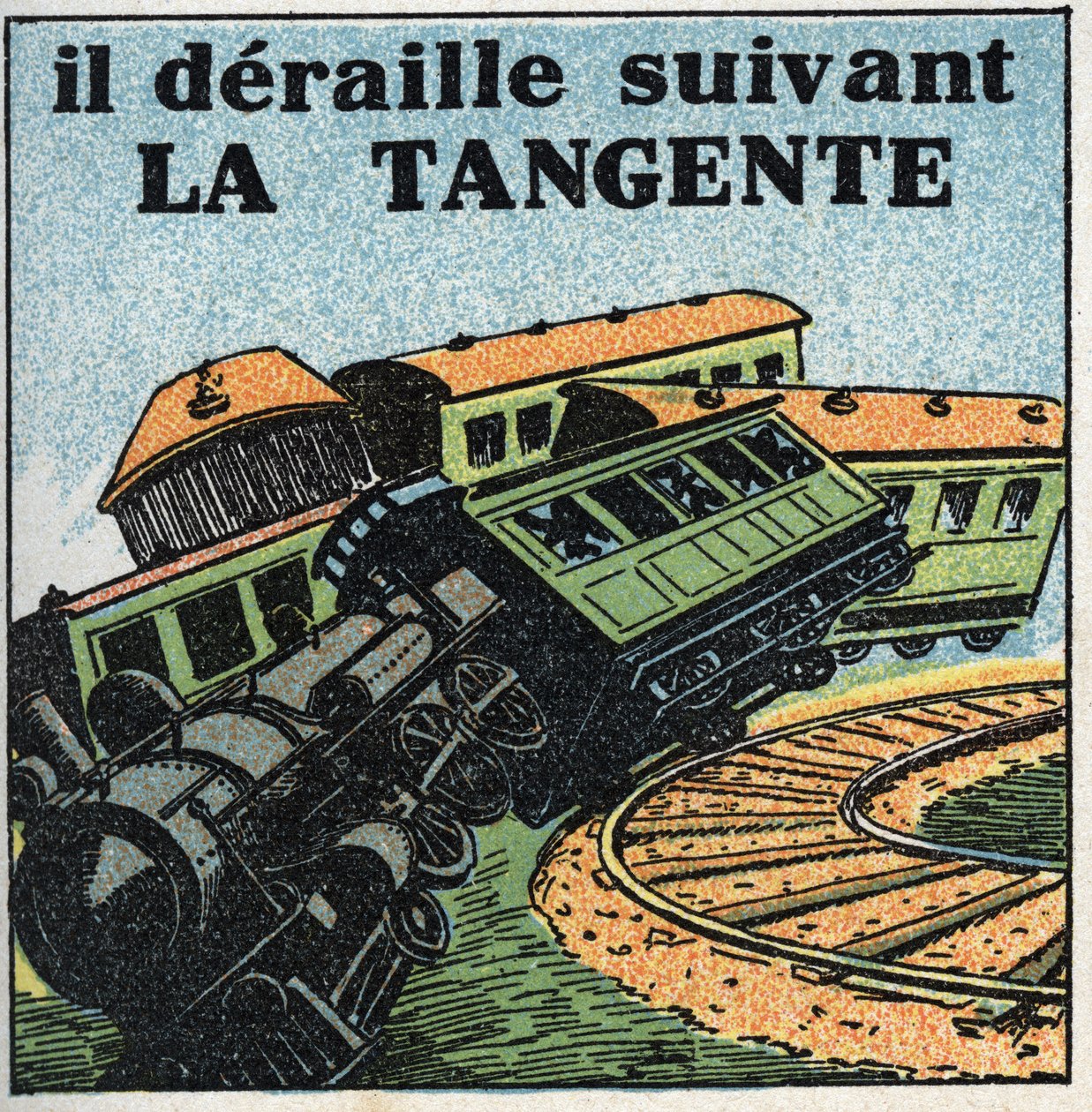 Movements: Tangent. Train Derailment. Anonymous Illustration from 1925. Private Collection by Anonymous Anonymous