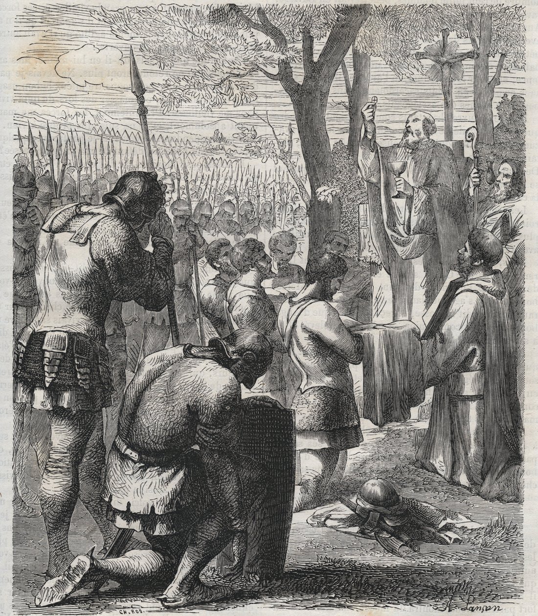 Otto I, Holy Roman Emperor receives communion before Battle of Lechfeld (955) by Anonymous Anonymous