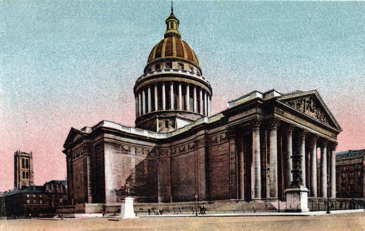 Paris: Exterior View of the Pantheon Built in 1757-1790 by Jacques Germain Soufflot (1713-1780). Photograph of 1920 in Artistic Album of the City of Paris by Anonymous Anonymous