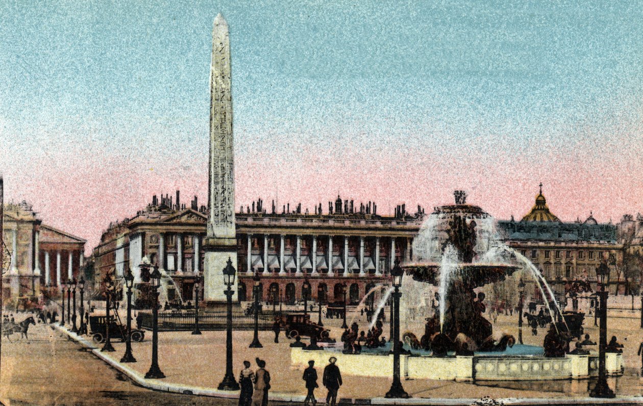 Paris: view of Place de la Concorde with the fountains and the Obelisk by Anonymous Anonymous