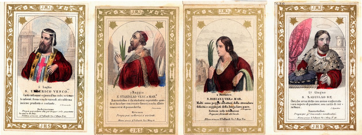 Pious image: St. Ulrich of Augsburg, St. Stanislaus, St. Bibiana, St. Ladislas I of Hungary by Anonymous Anonymous