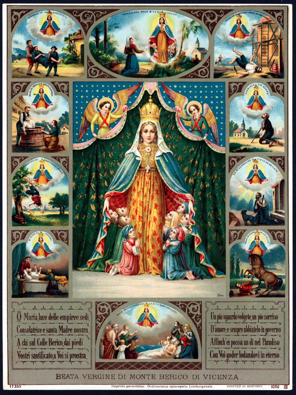 Pious image: 'Virgin of Mount Berico de Vicenza' Little details in ex-votos