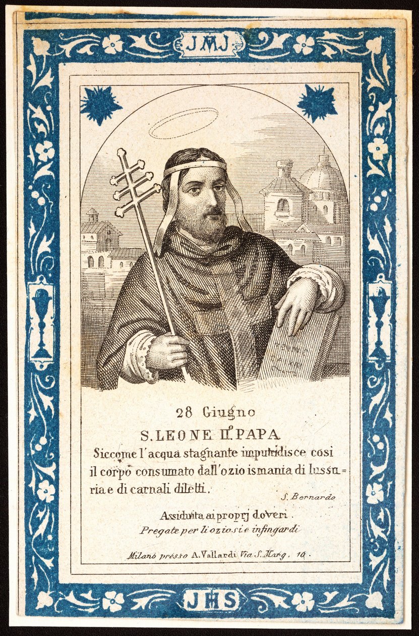 Pope Saint Leon II (pious image) by Anonymous Anonymous