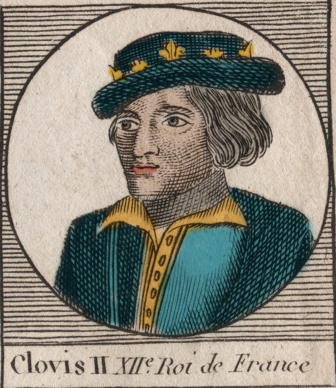 Portrait of Clovis II, King of the Franks (c.634-657) (engraving from 