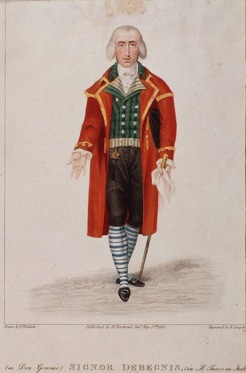 Portrait of Don Geronio, character from The Turk in Italy, opera by Gioachino Rossini by Anonymous Anonymous