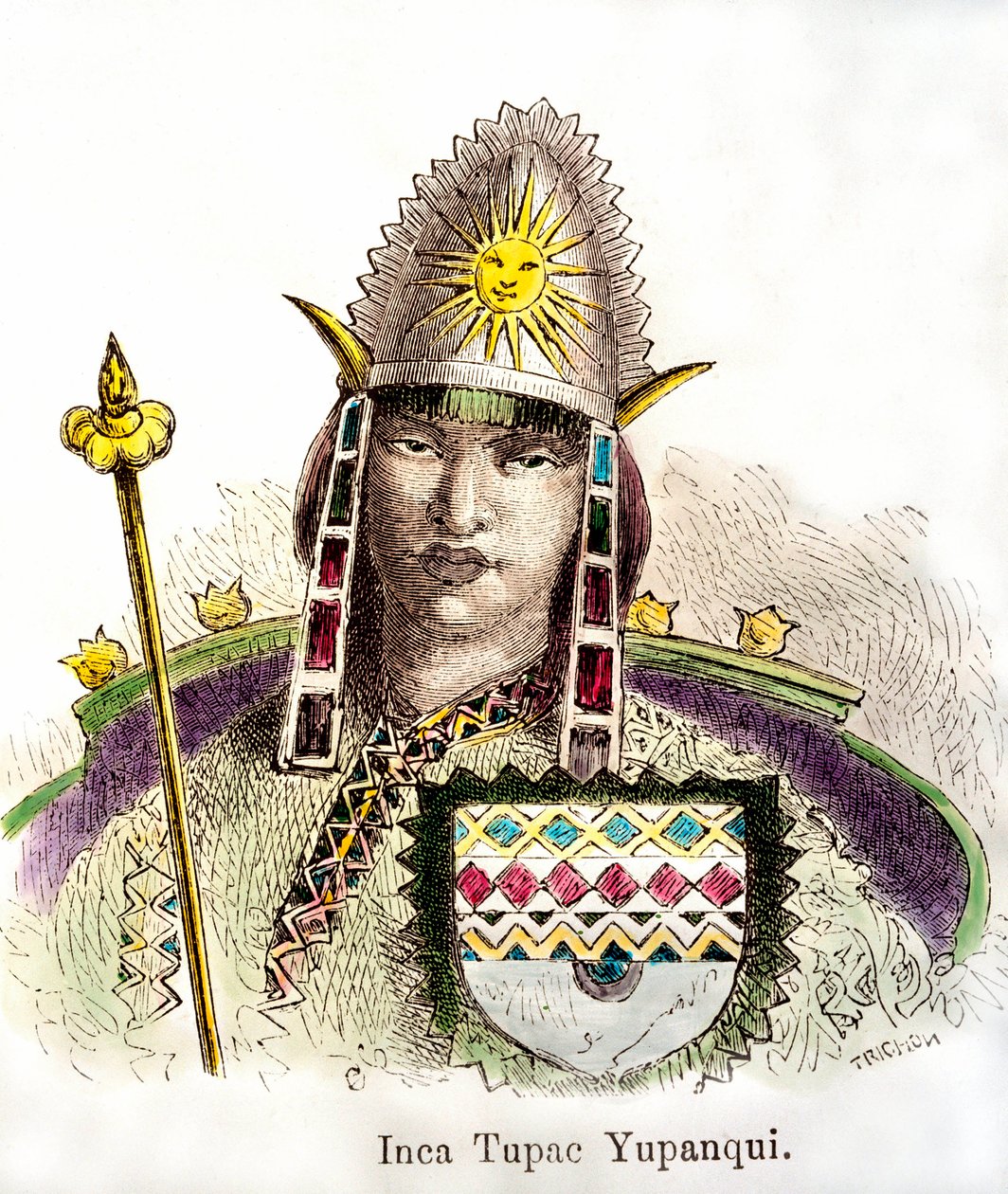 Portrait of Inca Emperor Tupac Yupanqui (reigned from 1471-1493) by Anonymous Anonymous