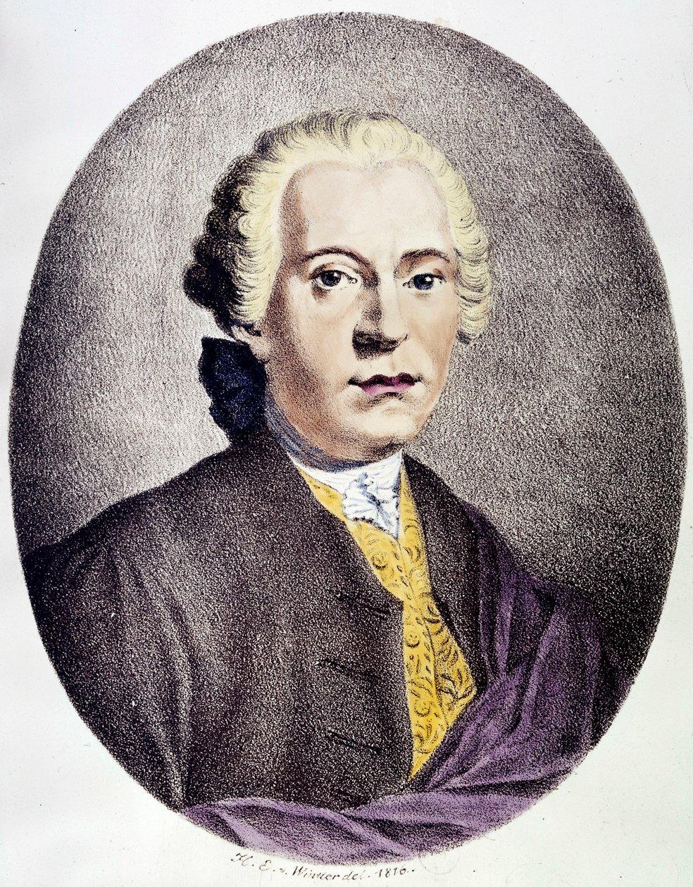 Portrait of Johan Adolf Hasse (1699-1783) Baroque composer (engraving) - private collection by Anonymous Anonymous