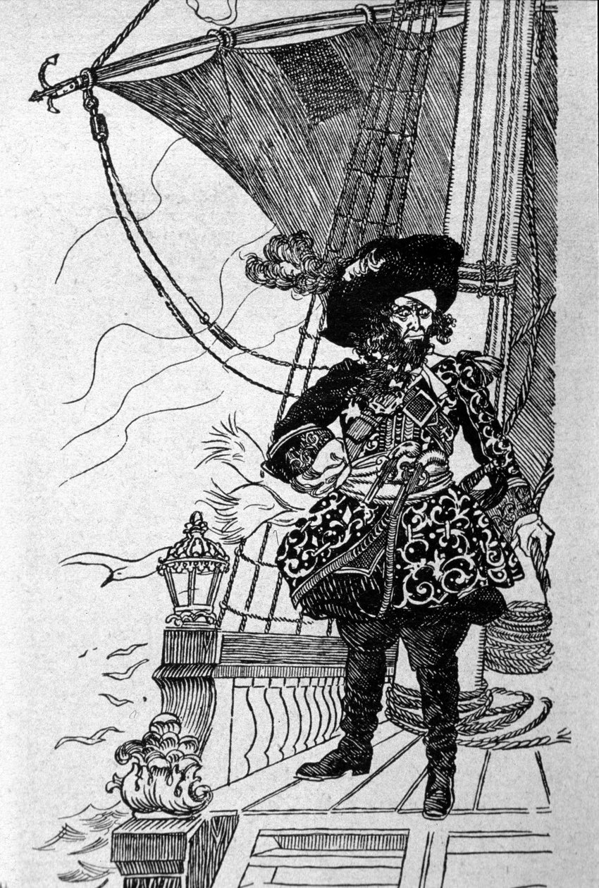 Portrait of a pirate on the deck of his ship by Anonymous Anonymous