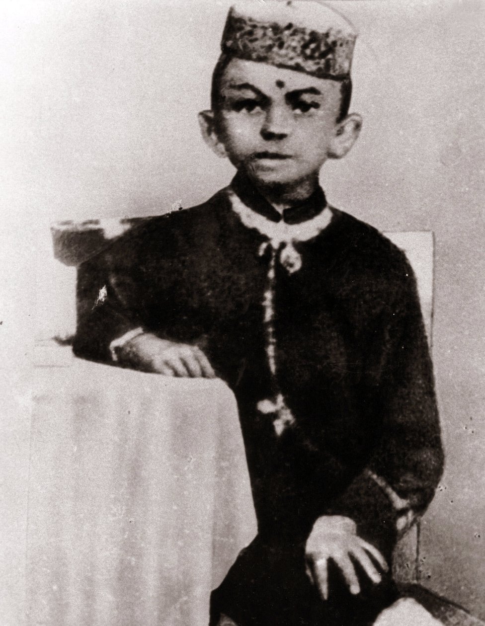 Portrait of Mohandas Karamchand Gandhi (1869-1948) as a child - Photography around 1875 by Anonymous Anonymous