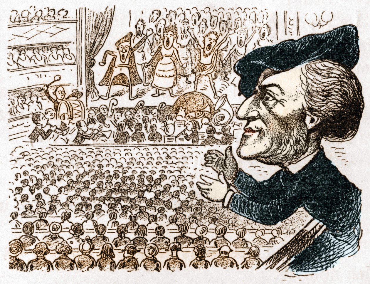 Cartoon of Richard Wagner (1813-1883) from Les Moeurs et la Caricature en Allemand by J. Grand-Carteret by Anonymous Anonymous