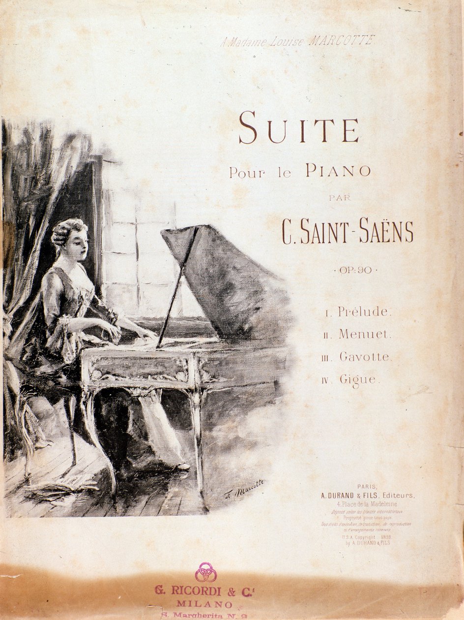 Sheet music of Suite for piano (Opus 90) by Camille Saint-Saens by Anonymous Anonymous