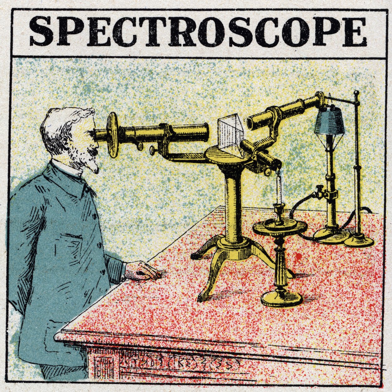 Spectral Analysis: A Spectroscope. Anonymous Illustration from 1925. Private Collection. by Anonymous Anonymous