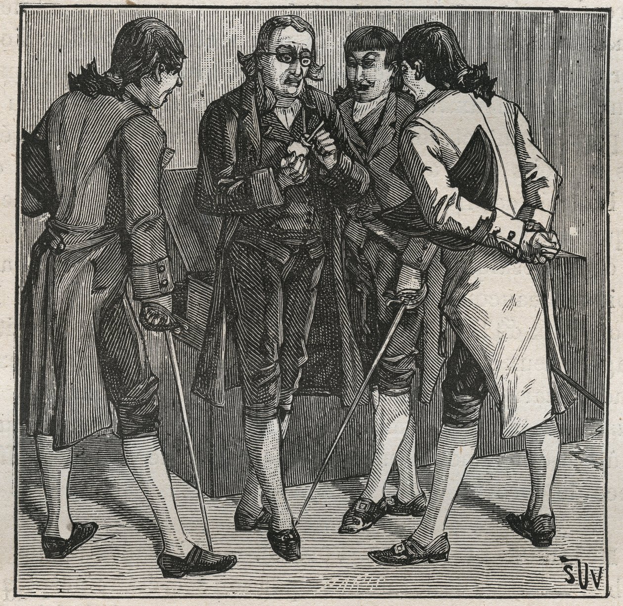 Test of the Brazilian Fake Diamond by John Mawe (1764-1829), British Mineralogist. Engraving from 1885 in 