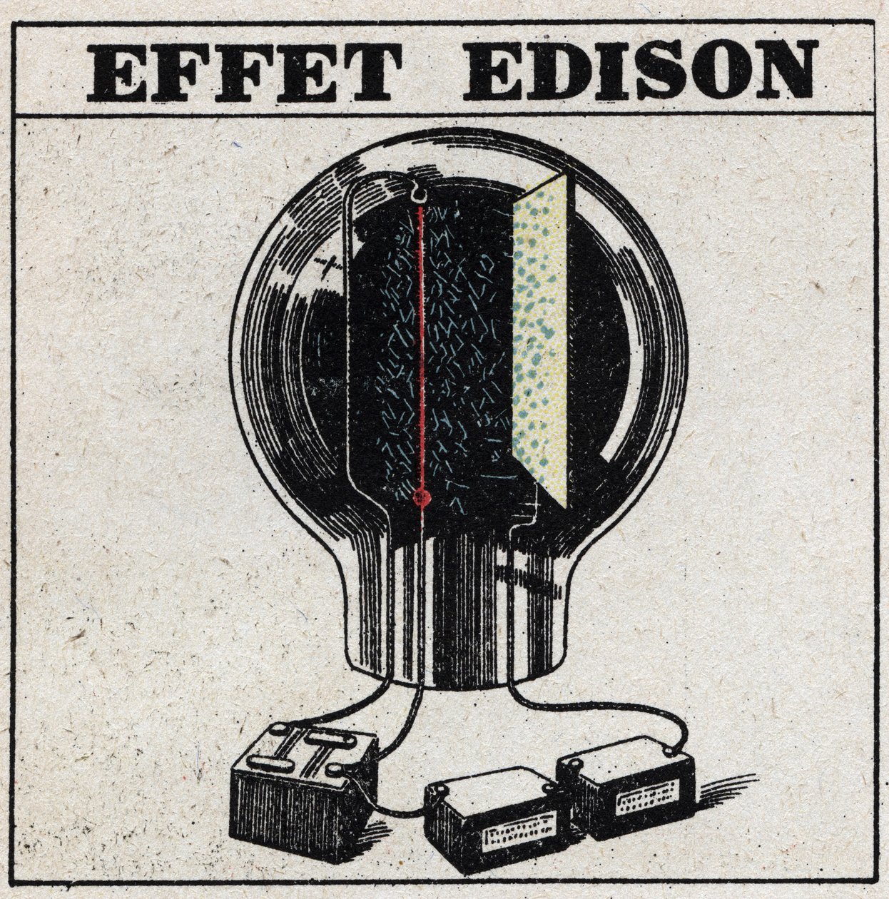The T.S.F.: Edison effect in an electric bulb used to detect TSF signals. Anonymous illustration from 1925. Private collection. by Anonymous Anonymous