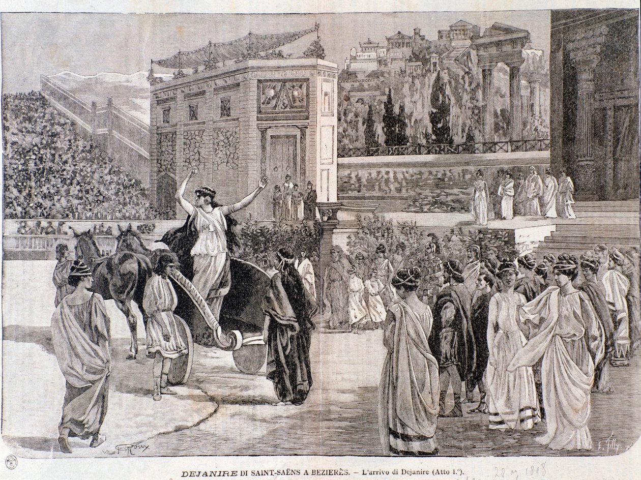 The arrival of Deianira, from the play Dejanira by Camille Saint-Saens, performed in the arena of Beziers in 1898 by Anonymous Anonymous